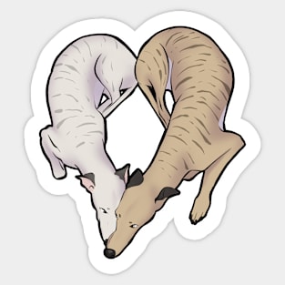 greyhound love Sticker